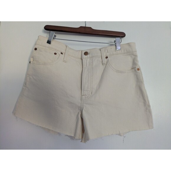 Madewell The Perfect Vintage Mid-Length Jean Short in Canvas Cream Womens 30 - Picture 3 of 13